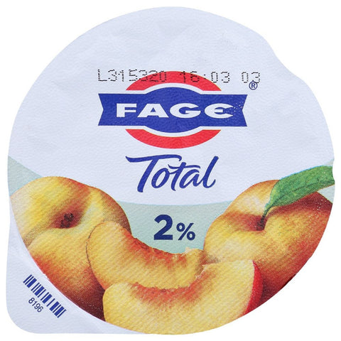 Fage Total Peach 2 Percent Greek Yogurt, 5.3 Ounce -- 12 per case.