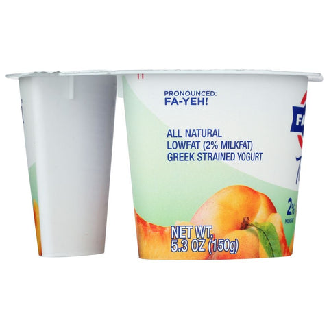 Fage Total Peach 2 Percent Greek Yogurt, 5.3 Ounce -- 12 per case.
