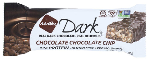 Nugo Nutrition Dark Chocolate Chip Bar, 50 Gram -- 12 per case.