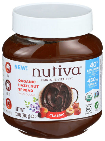 Nutiva Organic Classic Chocolate Hazelnut Spread, 13 Ounce -- 6 per case