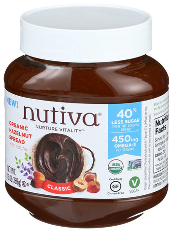 Nutiva Organic Classic Chocolate Hazelnut Spread, 13 Ounce -- 6 per case