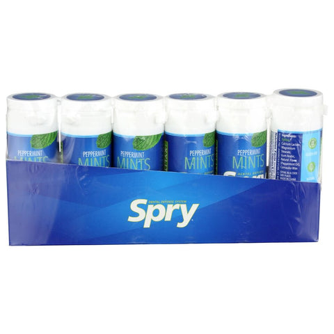 Spry Power Peppermint Mints Refill - 45 per pack -- 6 packs per case.