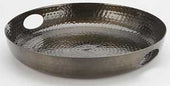 American Metalcraft Black Hammered Aluminum Beverage Tray, 16 inch Dia X 2 3/4 inch Height