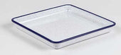 American Metalcraft Blue Speckled Rimmed Square White Melamine Bowl, 28 Ounce