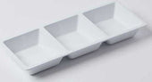 American Metalcraft White Melamine Three Compartment Square Serving Bowl, 42 Ounce Capacity