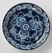 American Metalcraft Isabella Collection Melamine Blue and White Coupe Bowl, 5 inch Dia x 1 inch Height