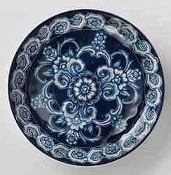 American Metalcraft Isabella Collection Melamine Blue and White Coupe Bowl, 5 inch Dia x 1 inch Height