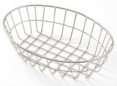 American Metalcraft Stainless Steel Oval Wire Grid Basket, 9 inch Length x 6 inch Width x 2-1/2 inch Height