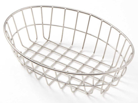 American Metalcraft Stainless Steel Oval Wire Grid Basket, 9 inch Length x 6 inch Width x 2-1/2 inch Height