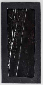 American Metalcraft Black with Black Dual Tone Marble Melamine Rectangular Serving Platter, 18 inch Length