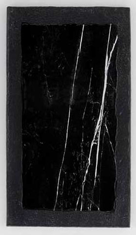 American Metalcraft Black with Black Dual Tone Marble Melamine Rectangular Serving Platter, 14 1/2 inch Length