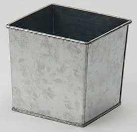 American Metalcraft Six Size Rectangular Silver Galvanized Beverage Tub, 6 inch Length x 6-1/4 inch Width x 5-3/4 inch Height