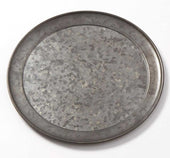 American Metalcraft Onyx Galvanized Aluminum Wide Rim Pan, 12 inch Dia X 3/8 inch Height, 6MM