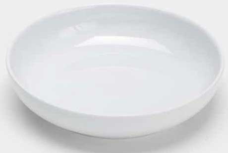 American Metalcraft White Melamine Shallow Round Bowl, 28 Ounce