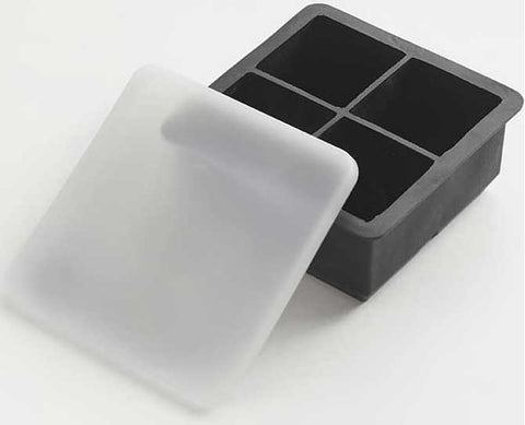 American Metalcraft Black Silicone Cube Ice Mold, 4 1/2 x 4 1/2 x 2 inch