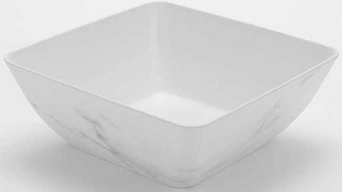 American Metalcraft White Marble Melamine Square Bowl, 232 Ounce