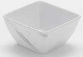 American Metalcraft White Marble Melamine Square Bowl, 19 Ounce