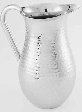American Metalcraft Hammered Finish Single Wall Long Neck Bell Pitcher with Ice Guard, 84 Ounce