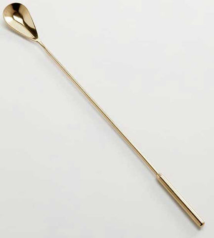 American Metalcraft Gold Stainless Steel Weighted Handle Bar Spoon, 12 inch Length x 1 inch Width