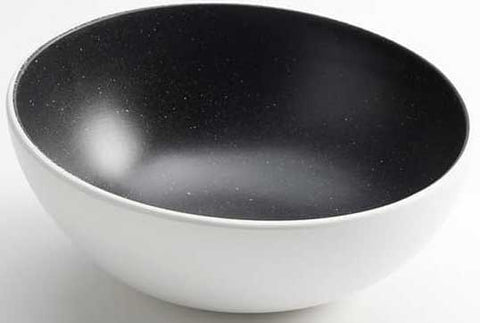 American Metalcraft Lift Collection Melamine White with Black Speckled Angled Bowl, 68 Ounce
