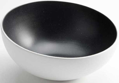 American Metalcraft Lift Collection Melamine White with Black Speckled Angled Bowl, 110 Ounce