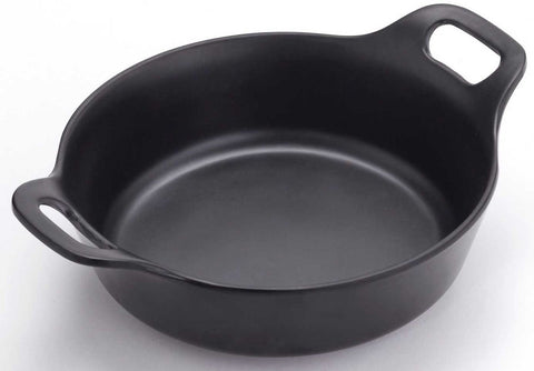 American Metalcraft Black Round Melamine Cast Iron Casserole, 7 5/8 inch Dia