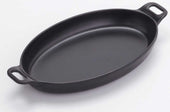 American Metalcraft Black Oval Melamine Cast Iron Casserole, 8 1/4 inch Length