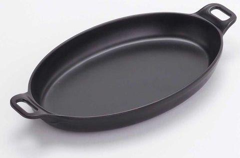 American Metalcraft Black Oval Melamine Cast Iron Casserole, 8 1/4 inch Length