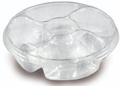 D and W Fine Pack Round 4 Compartment Platter with Center Dip Cup -- 100 per case.