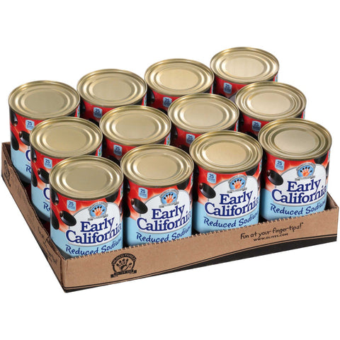 Early California Large Reduced Sodium Pitted Ripe Olives, 6 Ounce -- 12 per case.