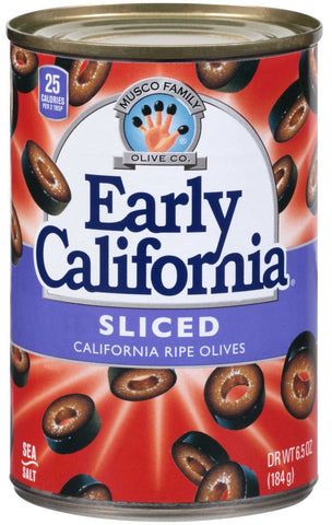 Early California Sliced Ripe Olives, 6.5 Ounce -- 12 per case.