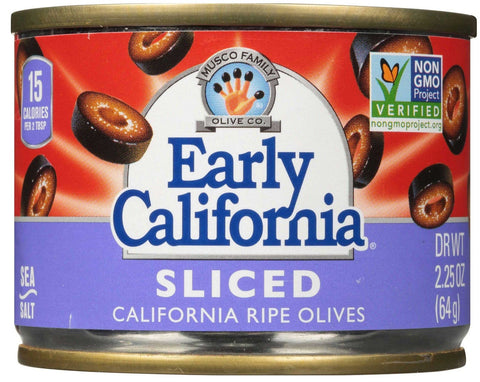 Early California Sliced Ripe Black Olives, 2.25 Ounce -- 12 per case
