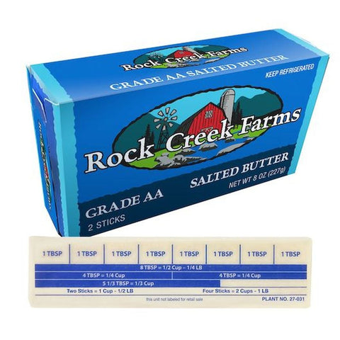 Rock Creek Farms Grade AA Salted Better Butter Quarters, 8 Ounce -- 10 per case