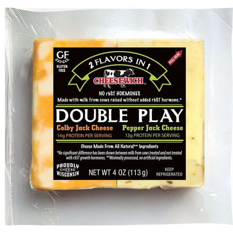 Cheesewich Colby Jack and Pepper Jack Double Play Cheese -- 24 per case