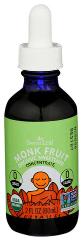 Sweetleaf Organic Unflavored Monk Fruit Liquid Concentrate, 2 Fluid Ounce