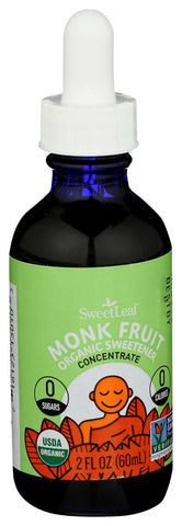 Sweetleaf Organic Unflavored Monk Fruit Liquid Concentrate, 2 Fluid Ounce