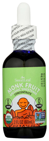 Sweetleaf Organic Unflavored Monk Fruit Liquid Concentrate, 2 Fluid Ounce