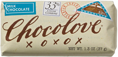 Chocolove Xoxox Pure Milk Chocolate Mini Bar, 1.3 Ounce -- 144 per case