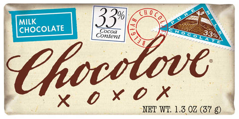 Chocolove Xoxox Pure Milk Chocolate Mini Bar, 1.3 Ounce -- 144 per case