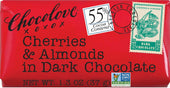 Chocolove Xoxox Cherries and Almonds in Dark Chocolate Mini Bar, 1.3 Ounce -- 144 per case