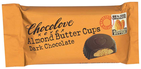 Chocolove Xoxox Almond Butter Dark Chocolate Cup, 1.2 Ounce -- 12 per case