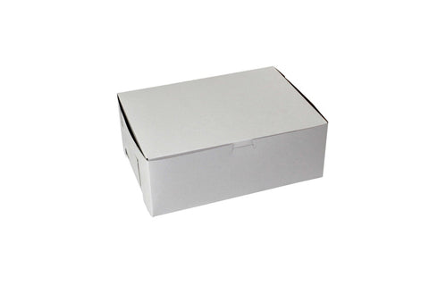 Boxit Lock Corner One Piece White Bakery Box, 11 x 8 x 4 inch -- 200 per case.