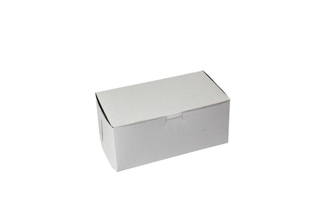 Boxit Lock Corner One Piece White Bakery Box, 9 x 5 x 4 inch -- 250 per case.