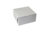 Boxit Lock Corner One Piece White Bakery Box, 10 x 10 x 5 inch -- 100 per case.