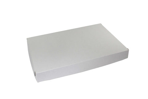 Boxit Lock Corner One Piece White Bakery Box, 18.5 x 13.25 x 2 inch -- 100 per case.