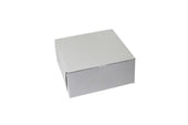 Boxit Lock Corner One Piece White Bakery Box, 9 x 9 x 4 inch -- 200 per case.