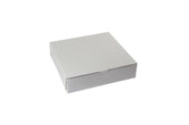 Boxit Lock Corner One Piece White Bakery Box, 10 x 10 x 2.5 inch -- 250 per case.