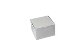 Boxit Lock Corner One Piece White Bakery Box, 6 x 6 x 4 inch -- 250 per case.
