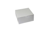 Boxit Lock Corner One Piece White Bakery Box, 8 x 8 x 4 inch -- 200 per case.