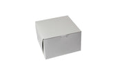 Boxit Lock Corner One Piece White Bakery Box, 8 x 8 x 5 inch -- 100 per case.